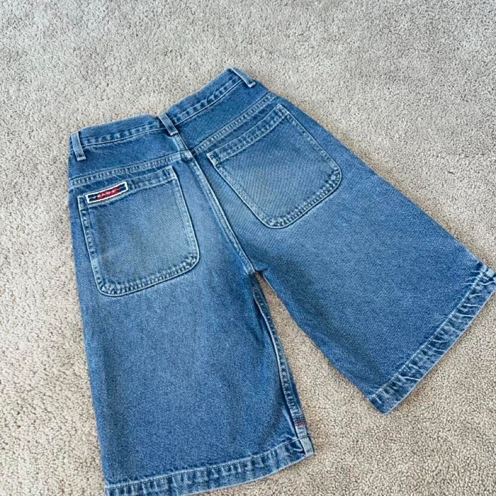 Y2K Flare Skater VTG Jordache Boys sz 10-12 Jean Cotton Denim Blue Shorts